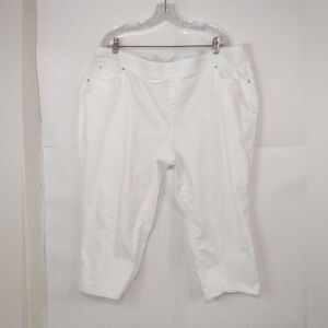 Kim Rogers Women's White Stretchy Capris Size (20 W)